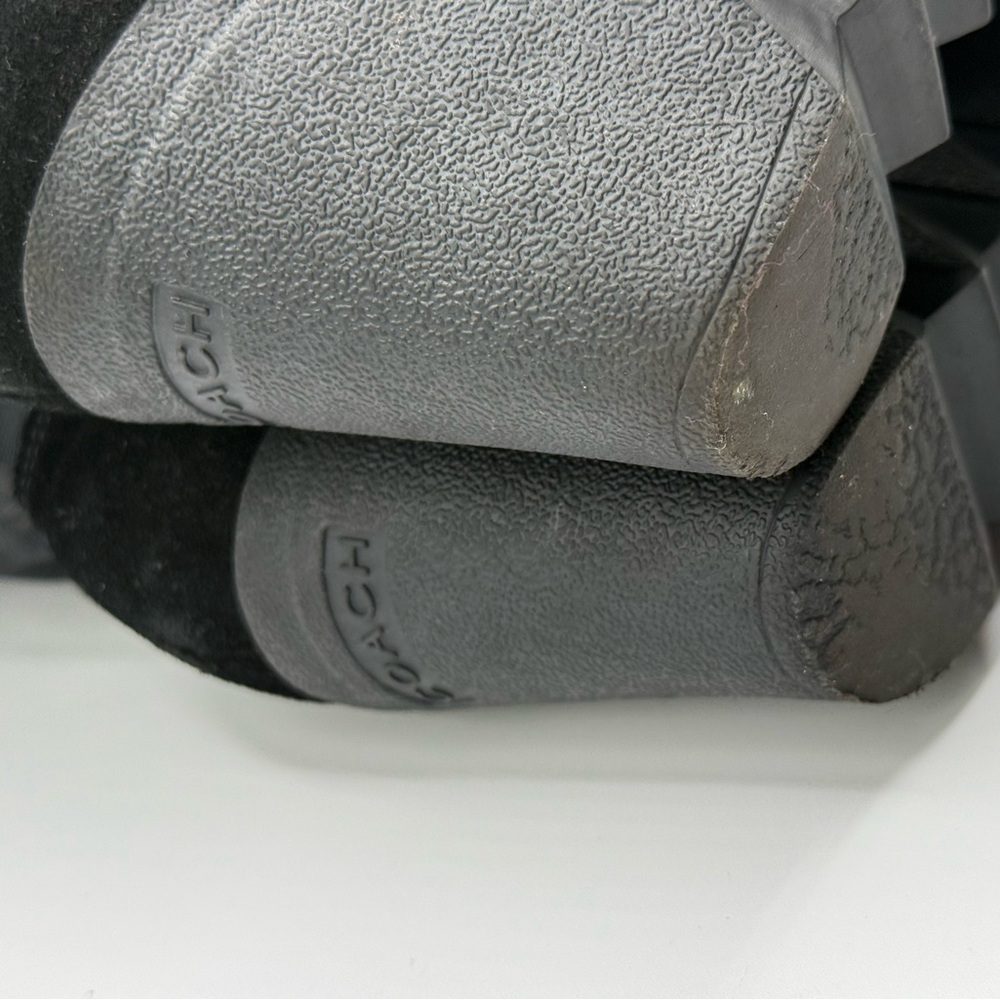 COACH Black Maisy Signature C Logo Monogram Wedge Boots Size 9.5 B - Picture 16 of 17